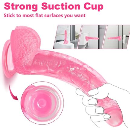 ₀̷₁̷Realistic Transparent Pink Big Size Jumboo Dildo 9 inch - 1080x1080 Official