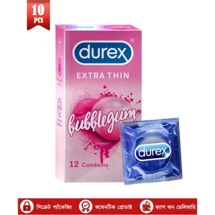 Durex Bubblegum Flavoured Extra Thin Condom 12 pcs - 1080x1080 Official